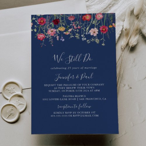 Boho Wildflower We Still Do Vow Renewal Invitation