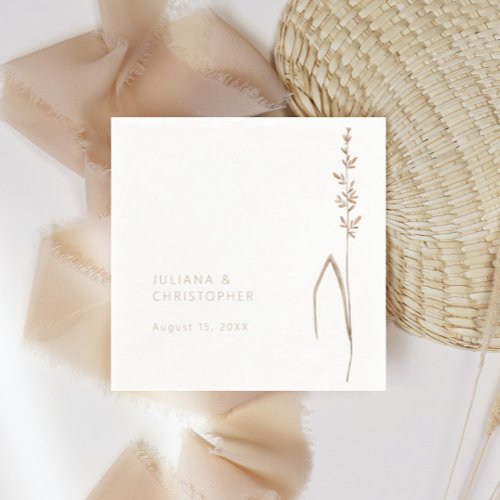 Boho Wildflower Wedding Cocktail Paper Napkins