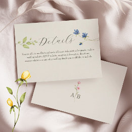 Boho Wildflower Wedding Details Enclosure Card