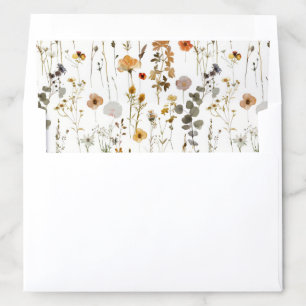 Boho Wildflower Wedding Envelope Liner