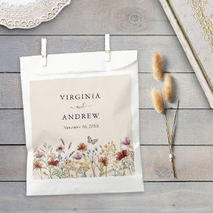 Boho Wildflower Wedding Favor Bag