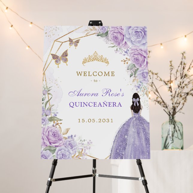 Boho Wildflower Wedding Garden Flowers Welcome Foam Board (In Situ (Stand))