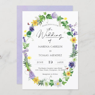 Boho Wildflower Wedding Invitation