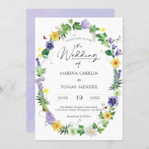 Boho Wildflower Wedding Invitation
