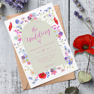 Boho Wildflower Wedding Invitation