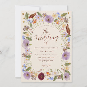 Boho Wildflower Wedding Invitation