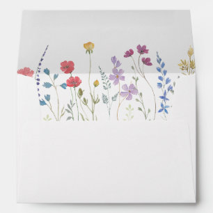 Boho Wildflower Wedding Invitation Envelope