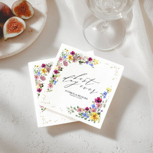 Boho Wildflower Wedding Napkins