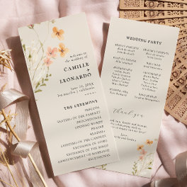 Boho Wildflower Wedding Program