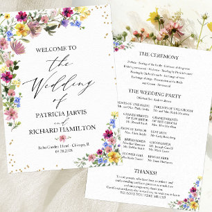 Boho Wildflower Wedding Program