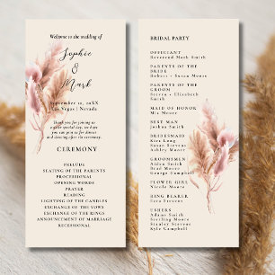 Boho Wildflower Wedding Program