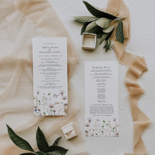 Boho Wildflower Wedding Program Order Of Events