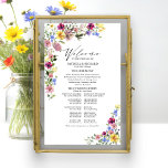 Boho Wildflower Wedding Program Sign<br><div class="desc">Elegant calligraphy wedding program sign. Easy to personalize with your details and add your background color. Please feel free to contact me if you have any special requests. PLEASE NOTE: For assistance on orders,  shipping,  product information,  etc.,  contact Zazzle Customer Care directly.</div>