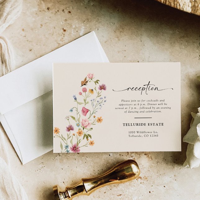 Boho Wildflower Wedding Reception Enclosure Card (Creator Uploaded)