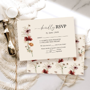 Boho Wildflower Wedding RSVP Card