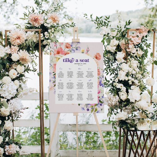 Boho Wildflower  Wedding Table Seating Foam Board