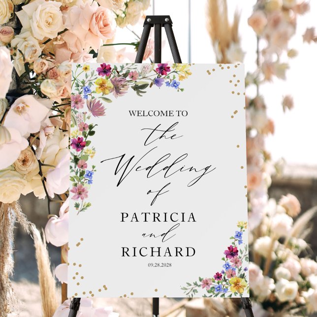 Boho Wildflower Wedding Welcome  Foam Board (Creator Uploaded)