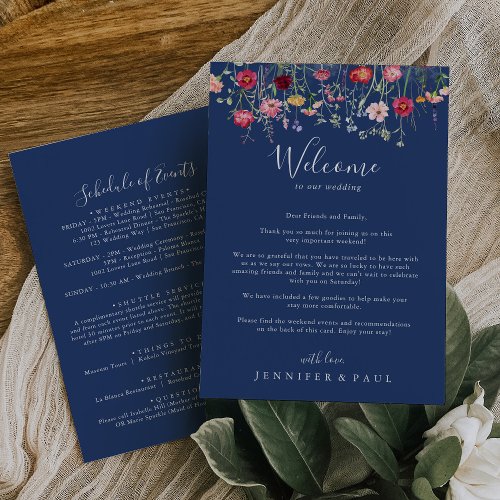 Boho Wildflower Wedding Welcome Letter