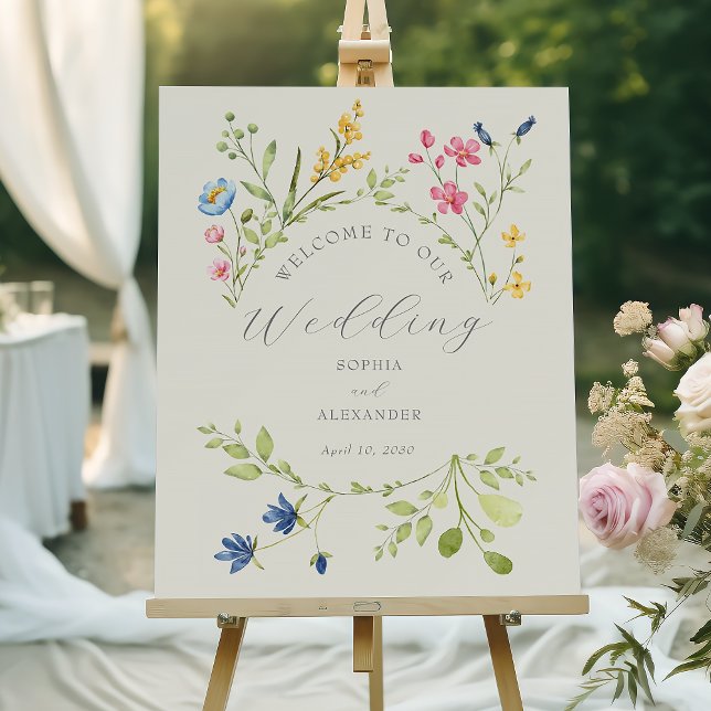 Boho Wildflower Wedding Welcome Sign (Creator Uploaded)