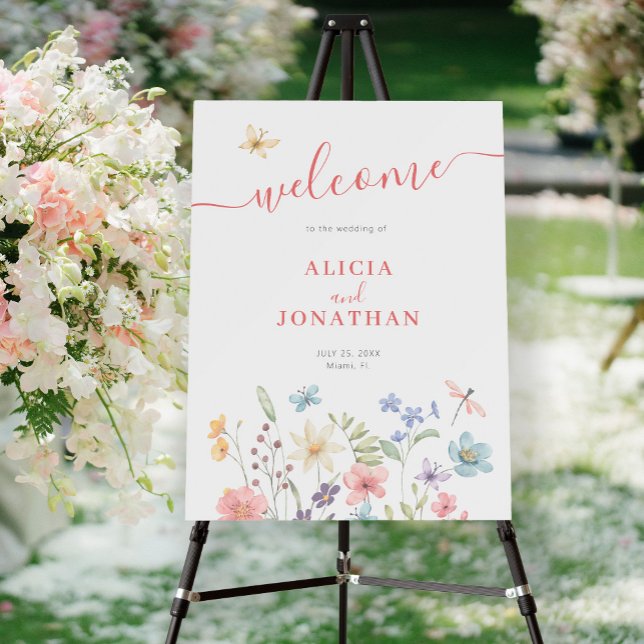 Boho wildflower wedding welcome sign (Creator Uploaded)