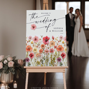 Boho Wildflower Wedding Welcome Sign