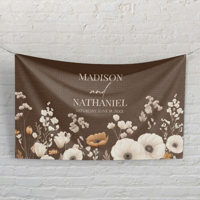 Boho Wildflower Wild Flower Floral Garden Wedding Banner (Creator Uploaded)
