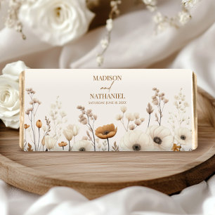 Boho Wildflower Wild Flower Floral Garden Wedding Hershey Bar Favors