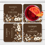 Boho Wildflower Wild Flower Floral Garden Wedding Square Paper Coaster<br><div class="desc">These are Boho Wildflower Wild Flower Floral Garden Wedding Paper Coasters!</div>