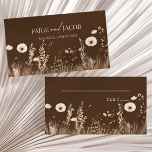 Boho Wildflower Wild Flowers Floral Wedding  Place Card