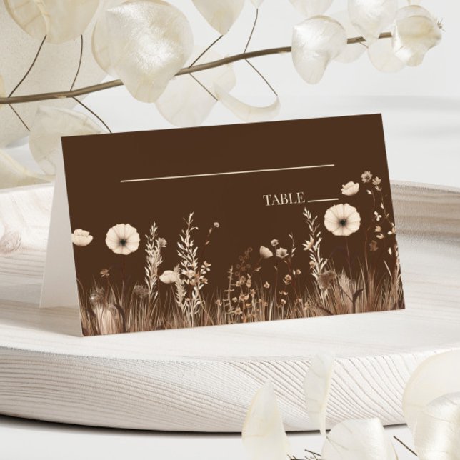 Boho Wildflower Wild Flowers Floral Wedding  Place Card (Creator Uploaded)