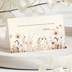 Boho Wildflower Wild Flowers Floral Wedding Place Card