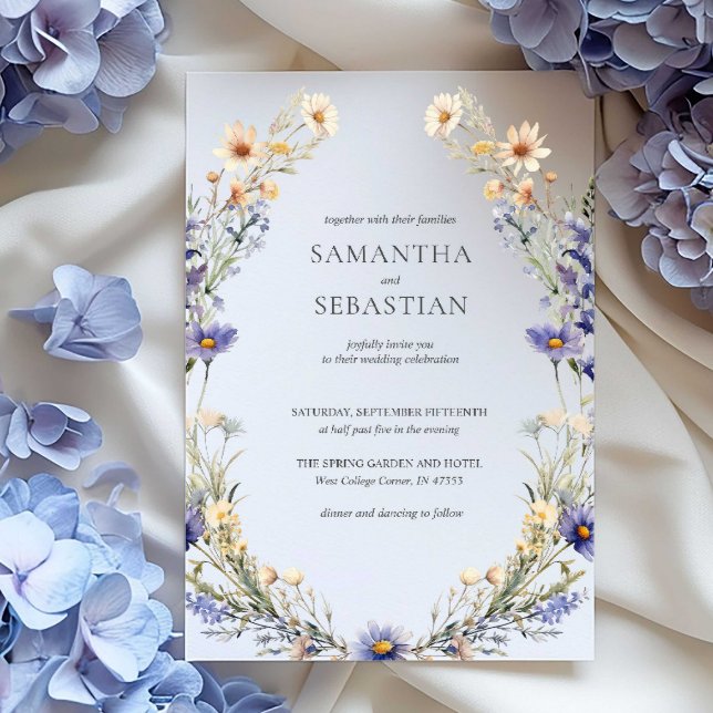 Boho Wildflower Wreath | Botanical Wedding  Invitation (Creator Uploaded)