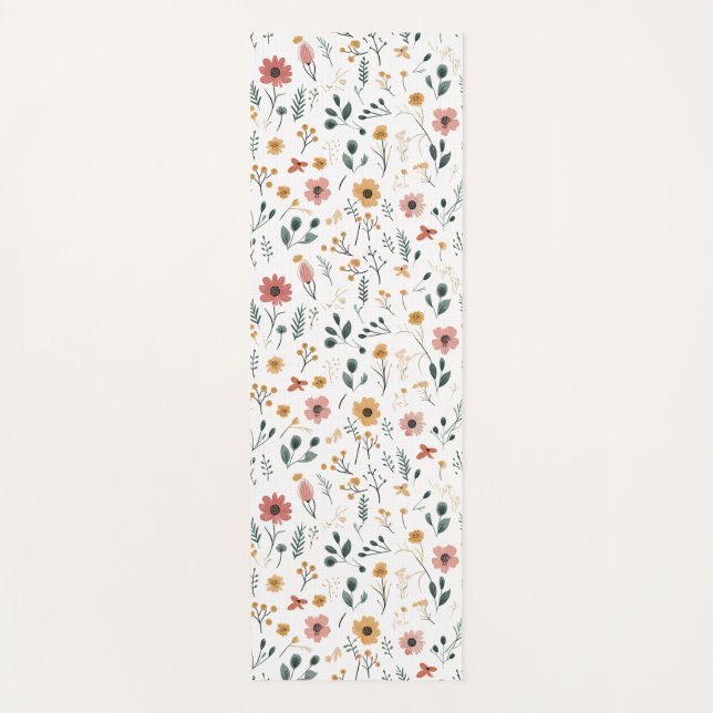 Boho Wildflower Yoga Mat (Front)