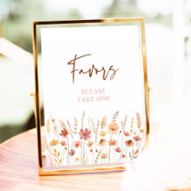 Boho Wildflowers Baby Shower Favors Sign