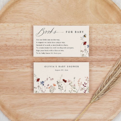 Boho Wildflowers Bees Baby Shower Book Request Enclosure Card
