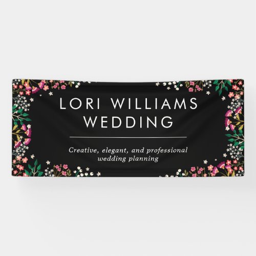 Boho Wildflowers _ Black _ Business Name Banner