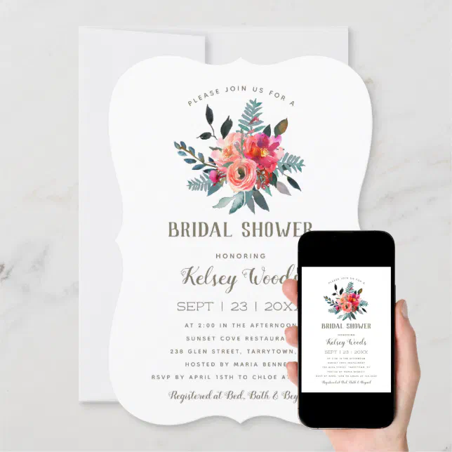 Boho Wildflowers Bridal Shower Invitation Zazzle