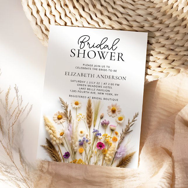 Boho Wildflowers Bridal Shower Invitation (Creator Uploaded)