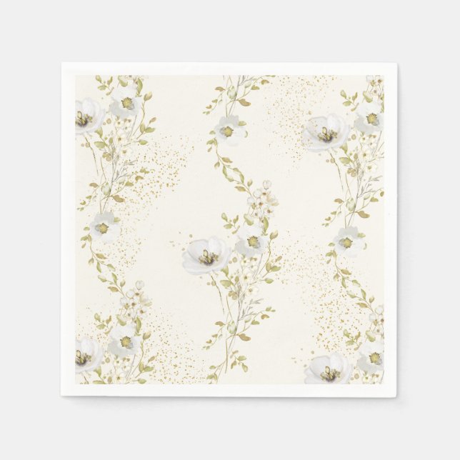 Boho Wildflowers Bridal Shower  Napkins (Front)