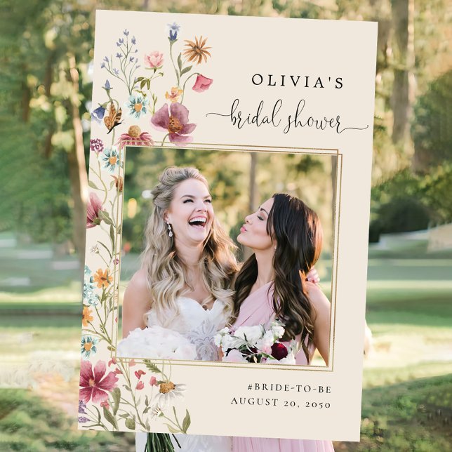 Boho Wildflowers Bridal Shower Photo Prop  Foam Board (Creator Uploaded)