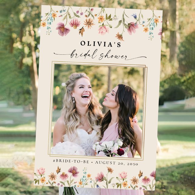 Boho Wildflowers Bridal Shower Photo Prop Foam Board (Creator Uploaded)
