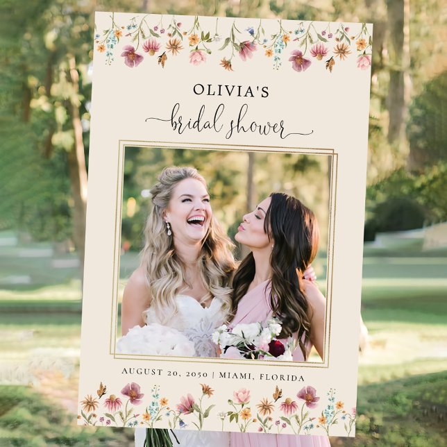 Boho Wildflowers Bridal Shower Photo Prop  Foam Board (Creator Uploaded)