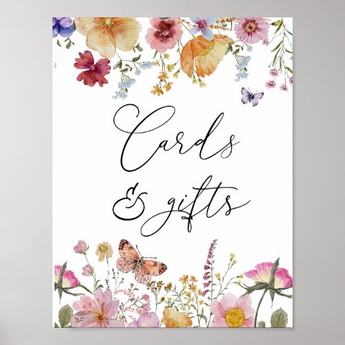 Boho Wildflowers Cards and Gifts Poster