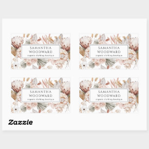 Boho Wildflowers Clothing Brand Product Rectangular Sticker