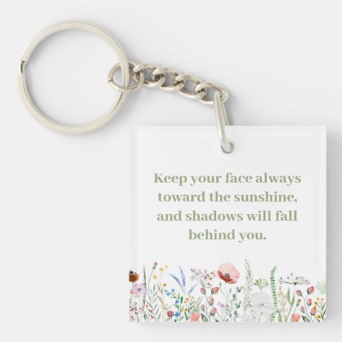 Boho Wildflowers Custom Name and Quote Keychain