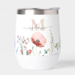 Boho Wildflowers Custom Name Monogram Thermal Wine Tumbler<br><div class="desc">Introducing our "Boho Wildflowers Custom Name Monogram Thermal Wine Tumbler"</div>