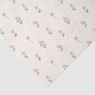 Boho Wildflowers Ditsy Floral Cottagecore Beige Tissue Paper