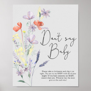 Boho Wildflowers - Don't say baby Poster