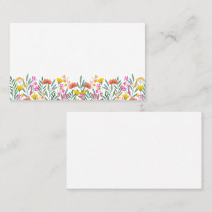 Boho Wildflowers Elegant Floral Garden Wedding Place Card