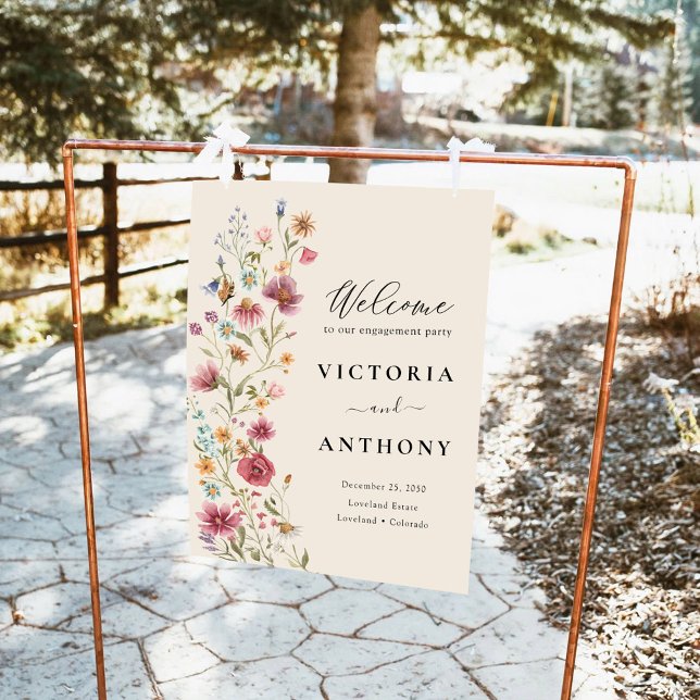 Boho Wildflowers Engagement Party Foam Boards (Creator Uploaded)